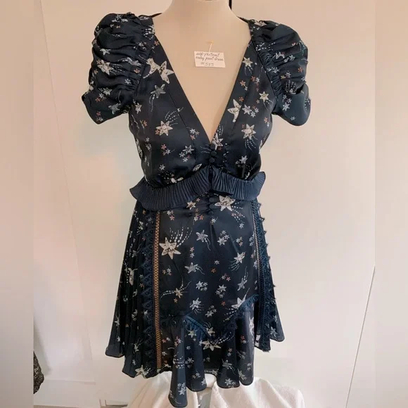 Self-Portrait Dresses Selfportrait Navy Star Printed Above - Main Image